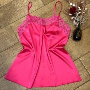 vintage Intimates and sleepware hot pink satin camisole